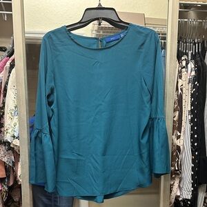 Apt. 9 Teal Ruffle-Sleeve Blouse